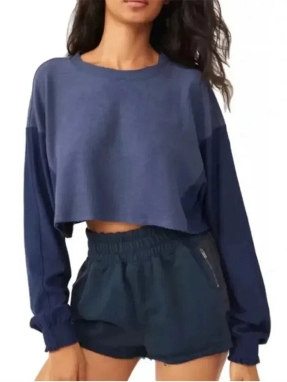 Free People Fp Movement Surfside Crop Sweatshirt Pullover Sz Small